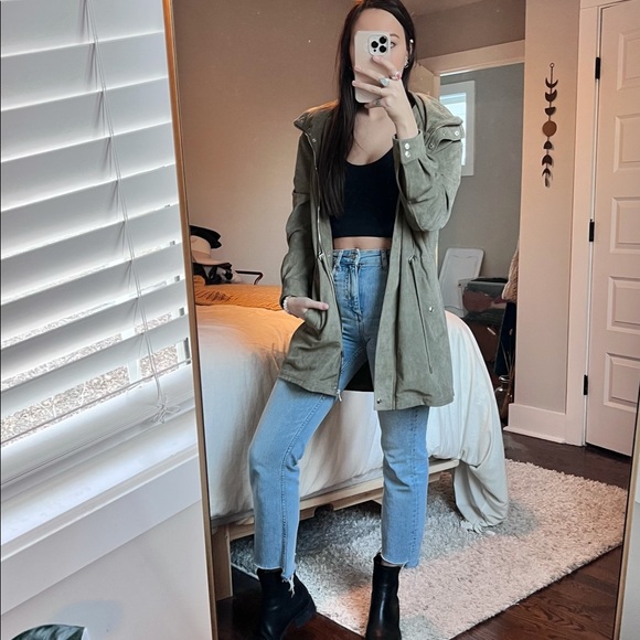 ZARA TRF Green Suede Utility Jacket - Picture 9 of 9